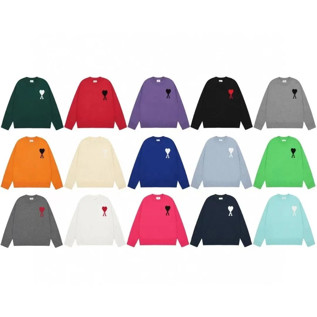 AMI PARIS PUMA Joint Series Unisex Red Cotton Crewneck Sweatshirt