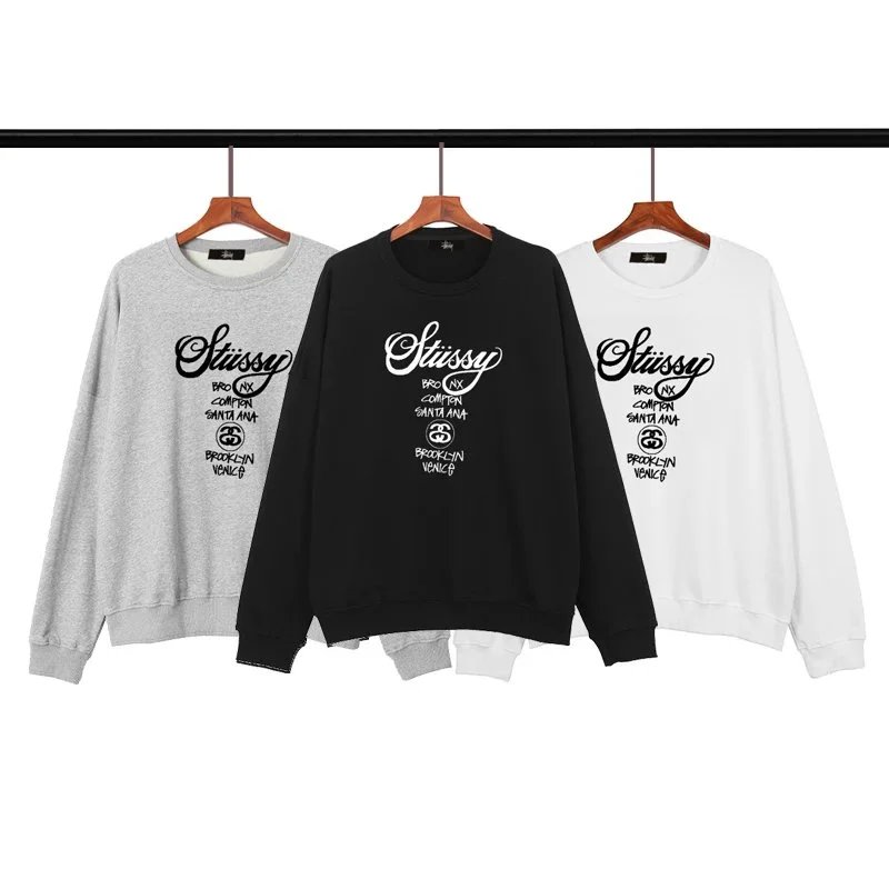 Stussy World Tour Gradient Letter Print Oversized Crewneck Sweatshirt – Unisex Streetwear